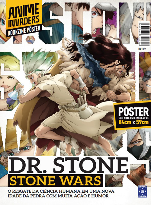 Bookzine Anime Invaders Pôster Gigante - Dr. Stone - Stone Wars