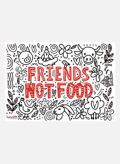 Superpôster Vegetarianos - Friends Not Food