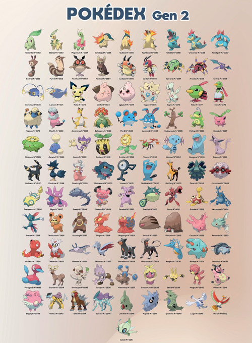 Posterzine Super N - Pokédex - Geração 2 (Sem dobras)