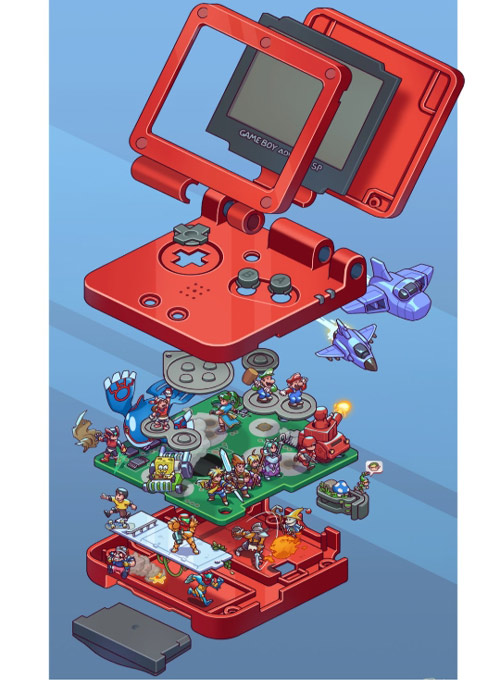 Posterzine OLD!Gamer - Raio-X - Game Boy Advance SP (Sem dobras)