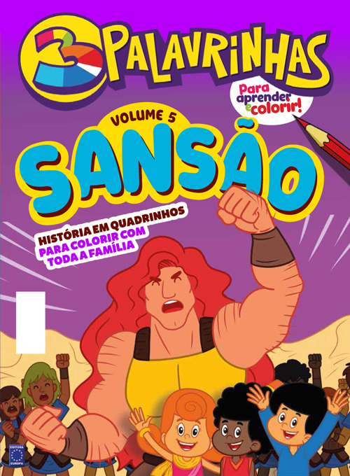 História em Quadrinhos para Colorir 3 Palavrinhas - Volume 5: Sansão