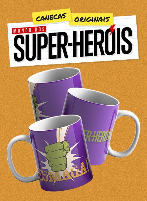 Caneca Mundo dos Super-Heróis: Esmaga!