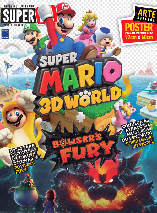 Bookzine Ilustrado Super N Pôster Gigante - S. Mário 3D World + Bowsers Fury (Sem dobra)