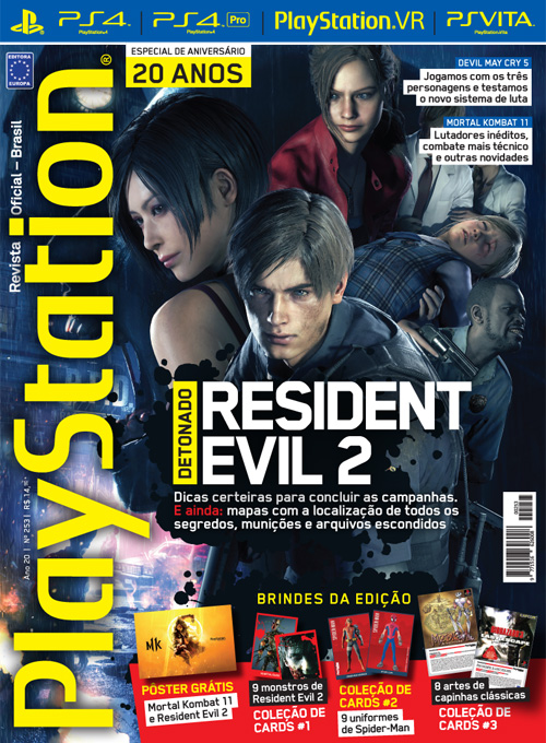 Revista Playstation Edição De Aniversário 20 Anos - Detonado Resident Evil 2  N° 253