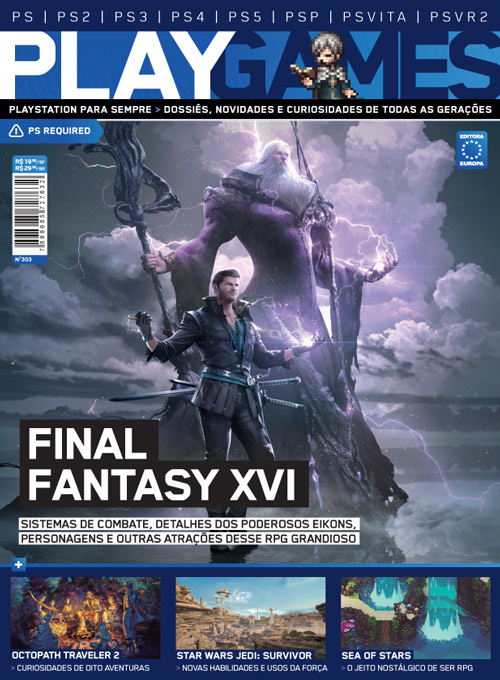 Editora Europa - A Revista PlayStation de abril está imperdível! A edição  especial de 22 anos tem Final Fantasy XVI para PS4 e PS5, com tudo sobre  classes, facções em guerra, personagens