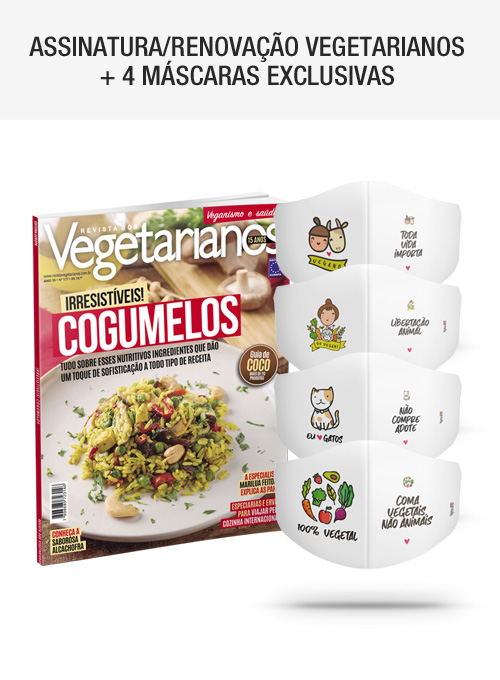 Assinatura/Renovação Revista Vegetarianos + 4 Máscaras