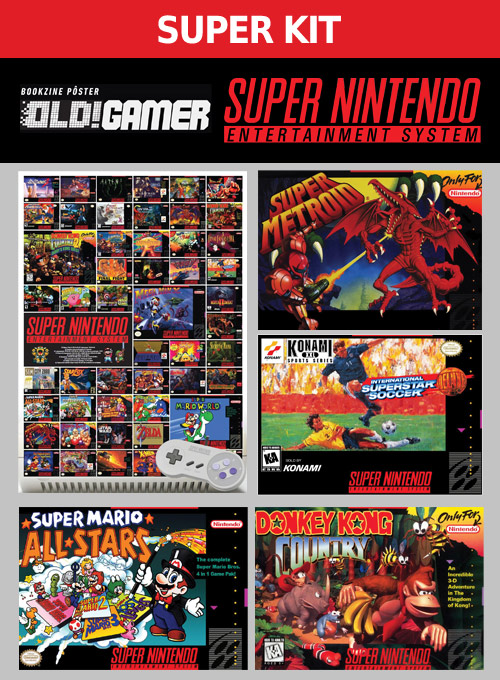 Super Kit - Pôsteres OLD!Gamer Super Nintendo - 5 Pôsteres