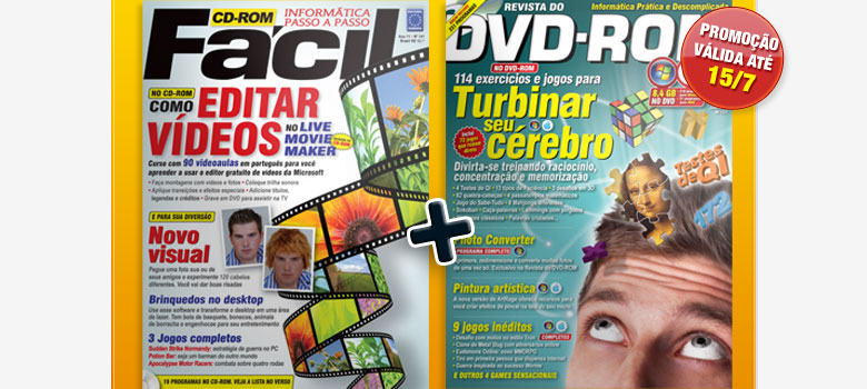 Revista CD-ROM Fácil + Revista do DVD-ROM